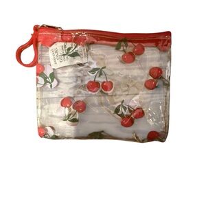 Cherry Print Clear Cosmetic Bag